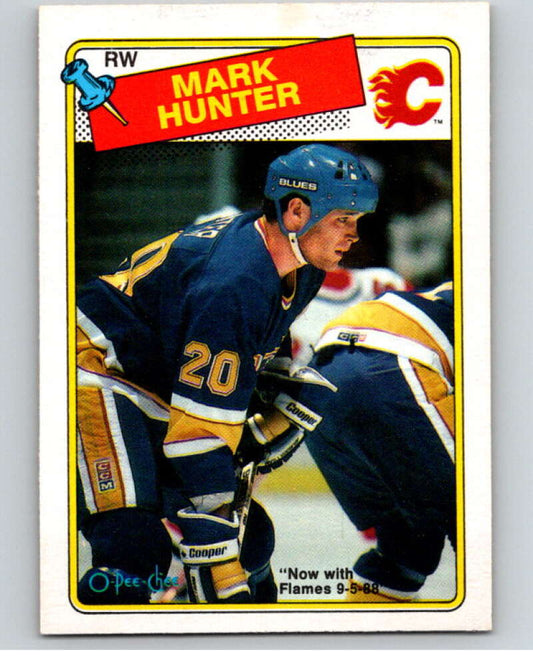1988-89 O-Pee-Chee #187 Mark Hunter  Calgary Flames  V53922 Image 1