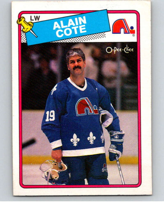 1988-89 O-Pee-Chee #205 Alain Cote  Quebec Nordiques  V53930 Image 1