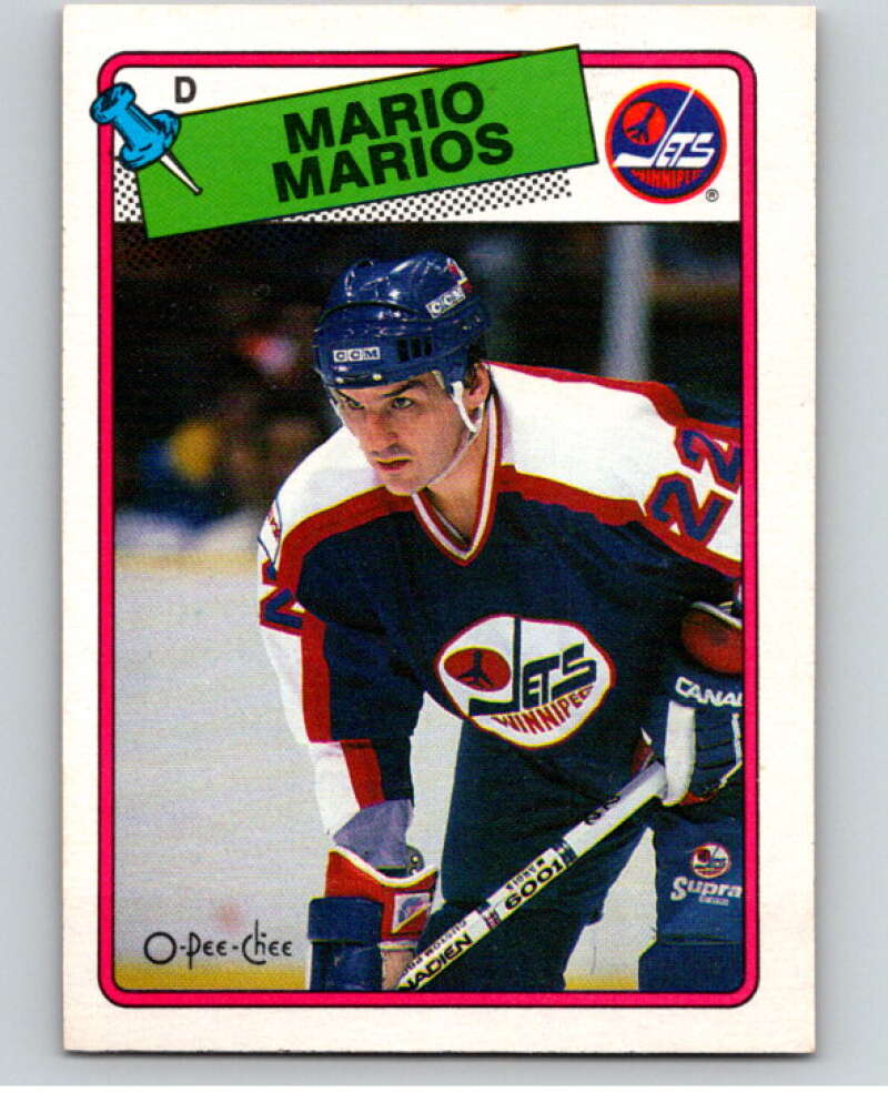 1988-89 O-Pee-Chee #233 Mario Marois UER Winnipeg Jets V53943 Image 1
