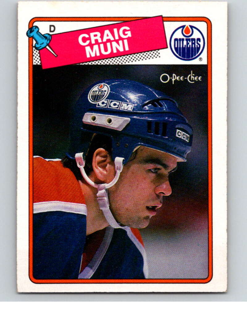 1988-89 O-Pee-Chee #236 Craig Muni Edmonton Oilers V53944 Image 1