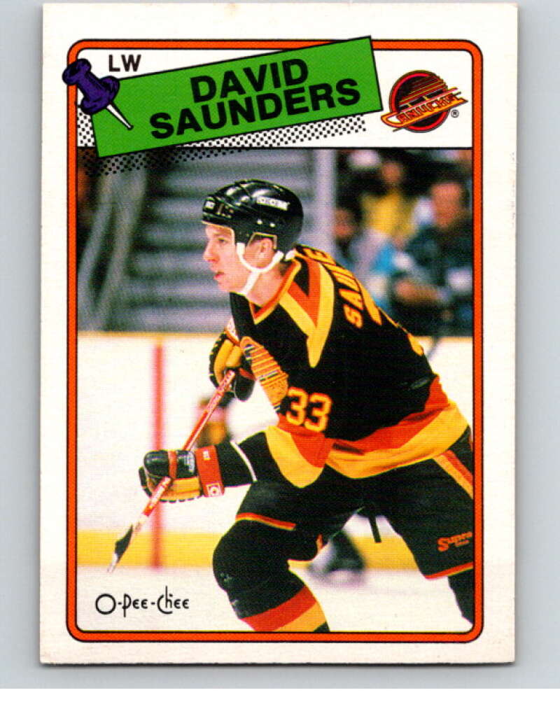 1988-89 O-Pee-Chee #248 David Saunders RC Rookie V53952 Image 1