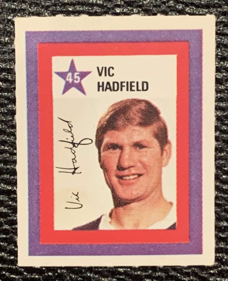 1970-71 Colgate Stamps #45 Vic Hadfield New York Rangers V54228 Image 1