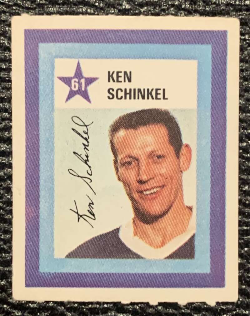 1970-71 Colgate Stamps #61 Ken Schinkel Pittsburgh Penguins V54231 Image 1