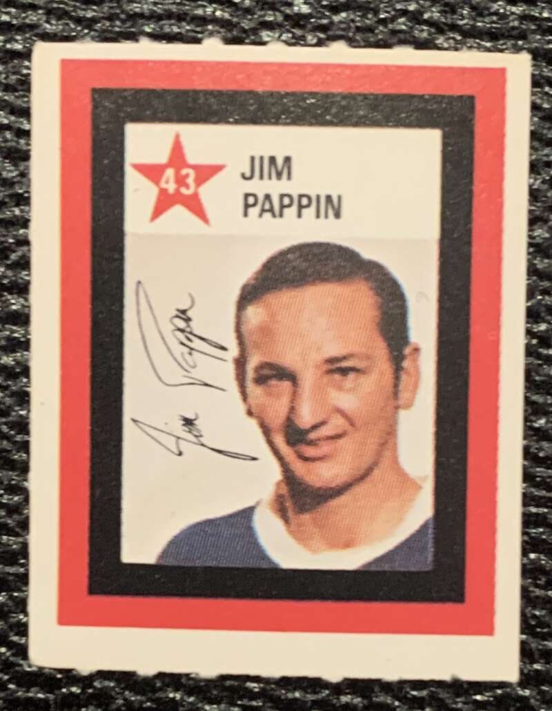 1970-71 Colgate Stamps #43 Jim Pappin Chicago Blackhawks V54233 Image 1