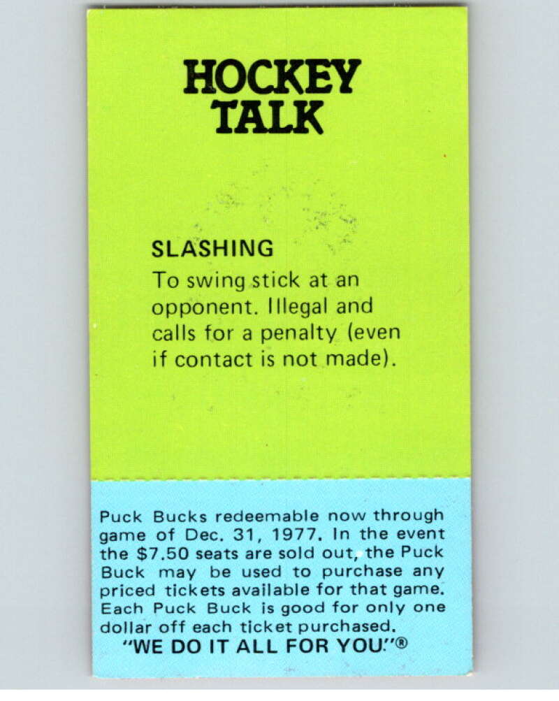 1977-78 McDonald's Puck Buck Hockey  #26 Syl Apps  V54280 Image 2