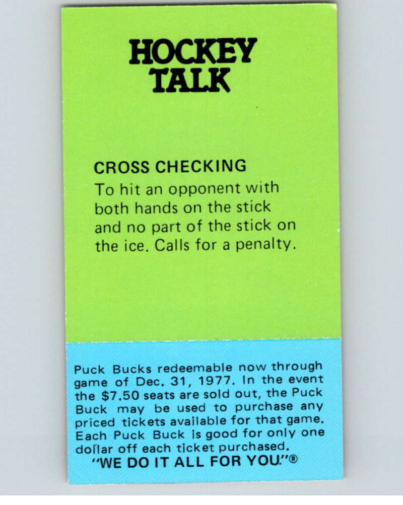 1977-78 McDonald's Puck Buck Hockey  #7 Russ Anderson  V54286 Image 2