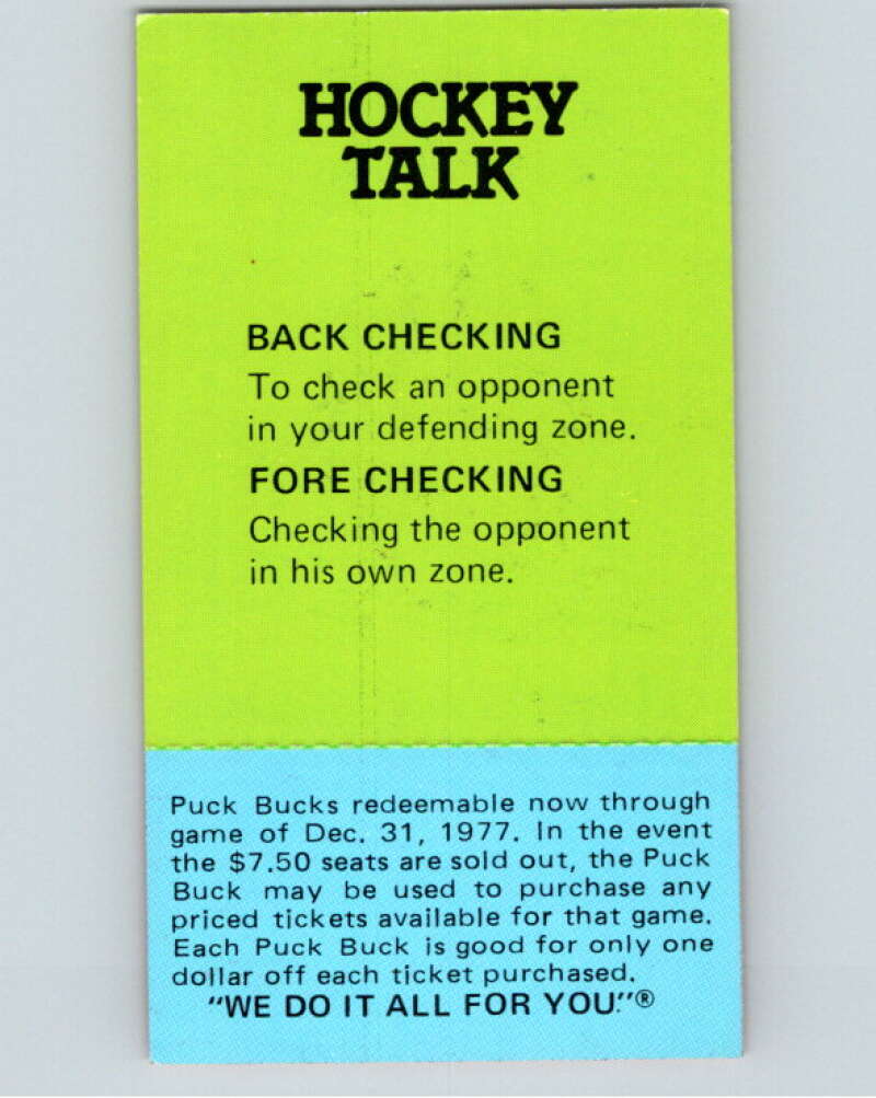 1977-78 McDonald's Puck Buck Hockey  #12 Greg Malone  V54289 Image 2