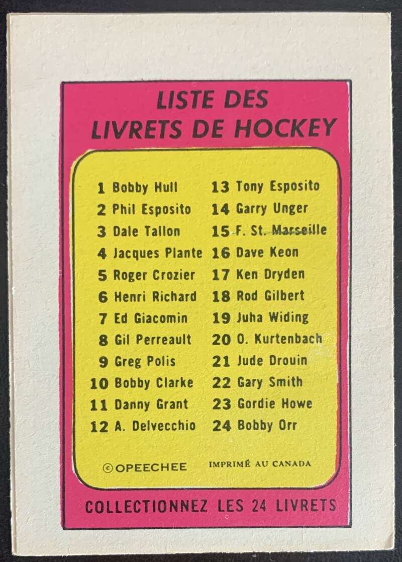 1971-72 O-Pee-Chee Booklets French #3 Dale Tallon    V54303 Image 2