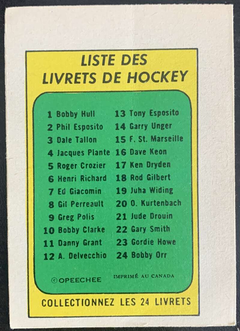1971-72 O-Pee-Chee Booklets French #4 Jacques Plante V54304 Image 2