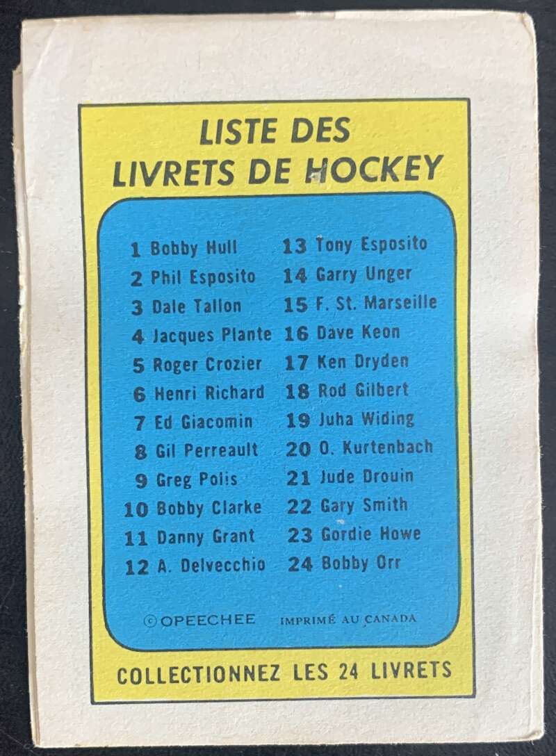 1971-72 O-Pee-Chee Booklets French #5 Roger Crozier V54307 Image 2