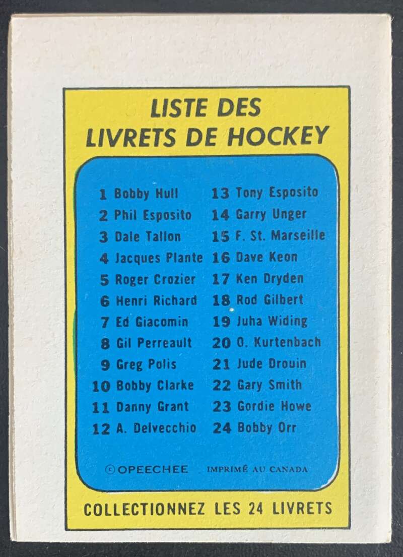 1971-72 O-Pee-Chee Booklets French #9 Greg Polis V54315 Image 2