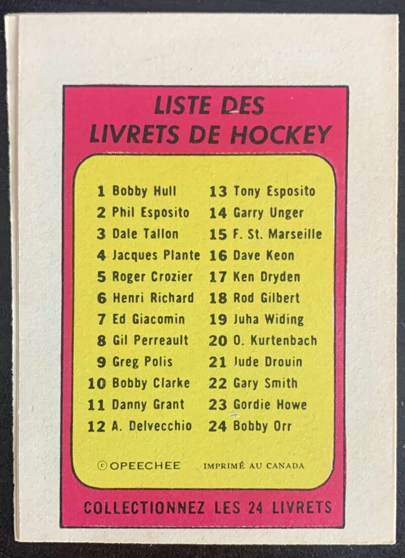 1971-72 O-Pee-Chee Booklets French #15 Frank St. Marseille V54327 Image 2