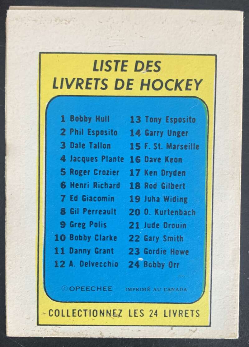 1971-72 O-Pee-Chee Booklets French #17 Ken Dryden V54332 Image 2