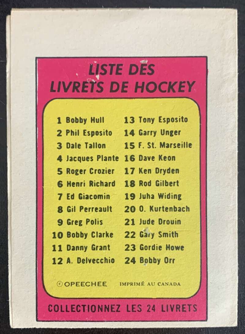 1971-72 O-Pee-Chee Booklets French #19 Juha Widing V54337 Image 2