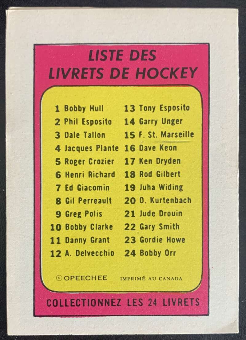 1971-72 O-Pee-Chee Booklets French #22 Gary Smith V54342 Image 2