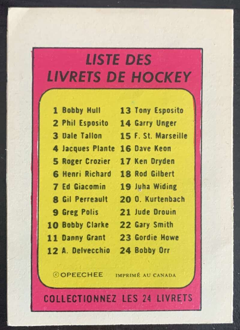 1971-72 O-Pee-Chee Booklets French #22 Gary Smith    V54343 Image 2