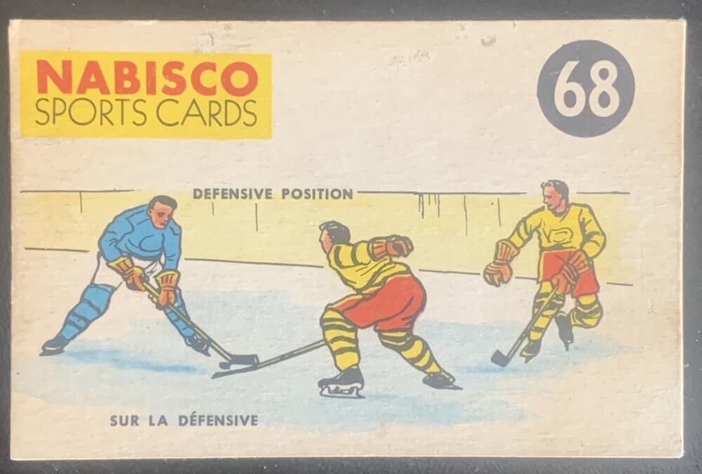 1955 Nabisco Sports Cards #68 Hockey Defensive Position V54395 Image 1