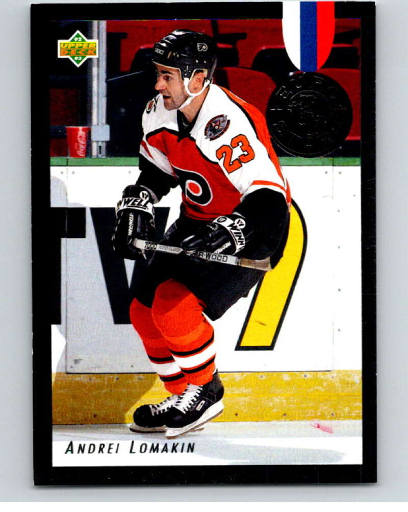 1992-93 Upper Deck Euro-Stars #E17 Andrei Lomakin Philadelphia Flyers V54431 Image 1