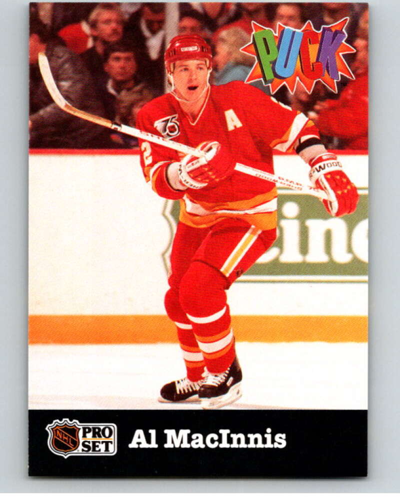 1991-92 Pro Set Puck Candy #5 Al MacInnis Calgary Flames V54595 Image 1