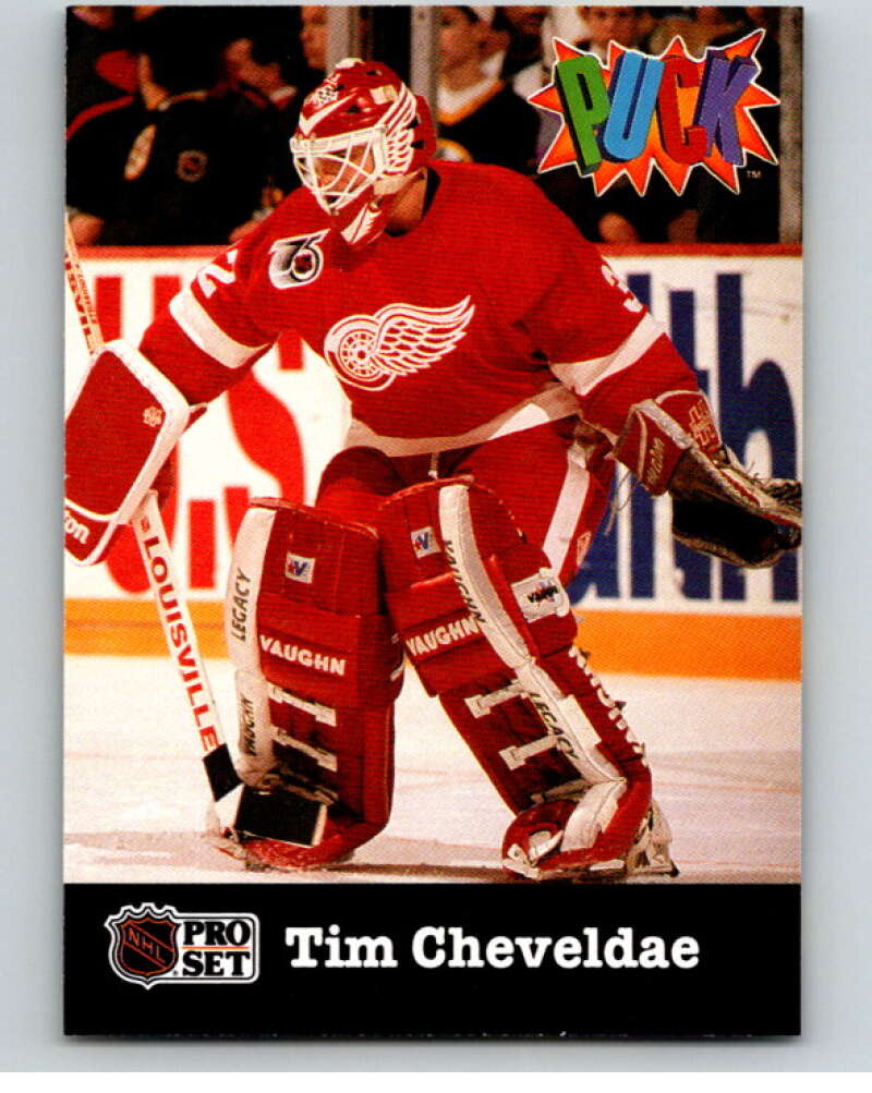 1991-92 Pro Set Puck Candy #7 Tim Cheveldae Detroit Red Wings V54598 Image 1