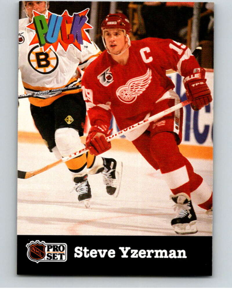 1991-92 Pro Set Puck Candy #8 Steve Yzerman Detroit Red Wings V54599 Image 1