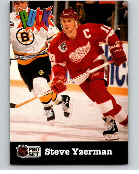 1991-92 Pro Set Puck Candy #8 Steve Yzerman  Detroit Red Wings  V54600 Image 1