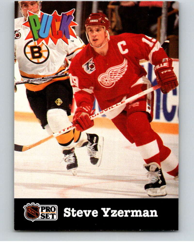 1991-92 Pro Set Puck Candy #8 Steve Yzerman Detroit Red Wings V54601 Image 1