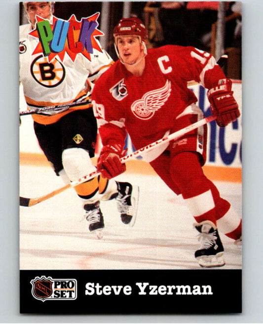 1991-92 Pro Set Puck Candy #8 Steve Yzerman  Detroit Red Wings  V54602 Image 1