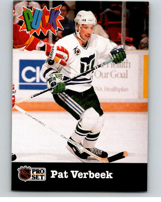 1991-92 Pro Set Puck Candy #10 Pat Verbeek  Hartford Whalers  V54607 Image 1