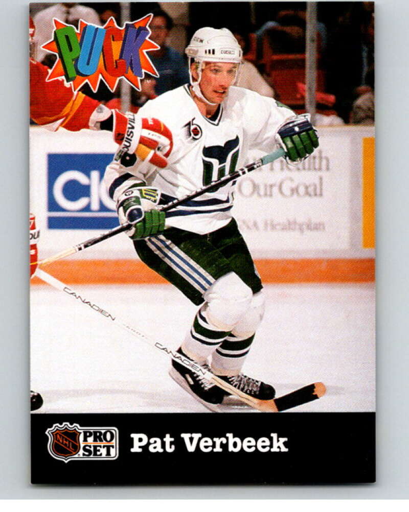 1991-92 Pro Set Puck Candy #10 Pat Verbeek Hartford Whalers V54608 Image 1
