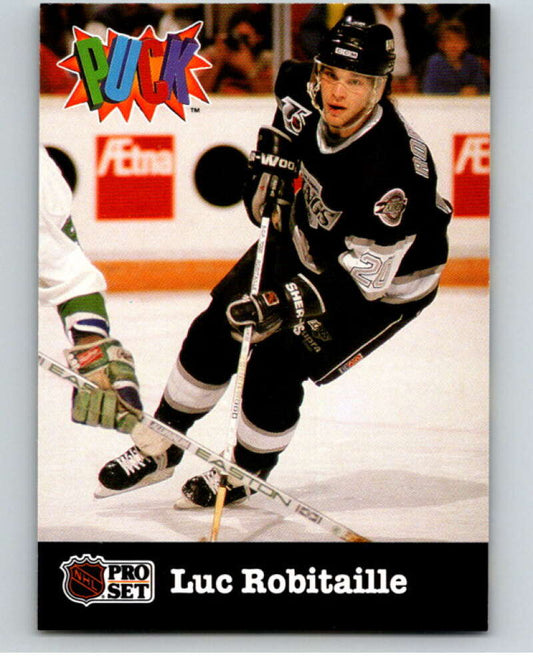1991-92 Pro Set Puck Candy #12 Luc Robitaille  Los Angeles Kings  V54610 Image 1