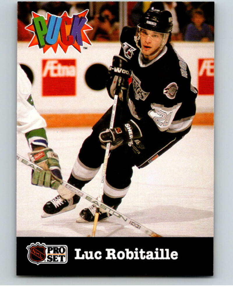 1991-92 Pro Set Puck Candy #12 Luc Robitaille Los Angeles Kings V54610 Image 1