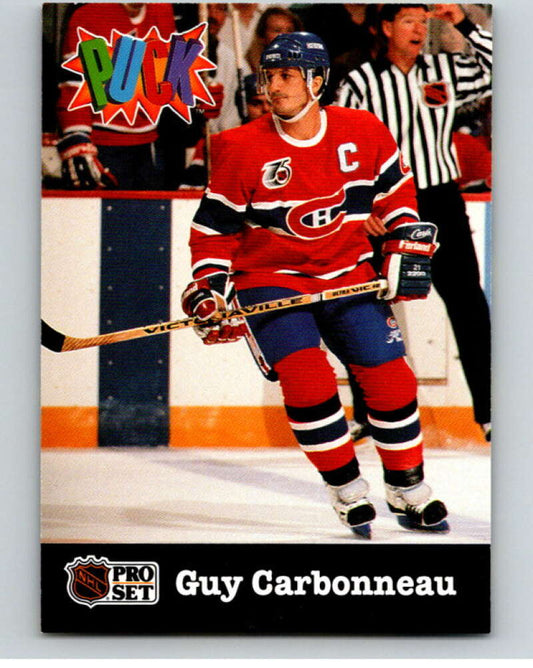 1991-92 Pro Set Puck Candy #15 Guy Carbonneau  Montreal Canadiens  V54619 Image 1