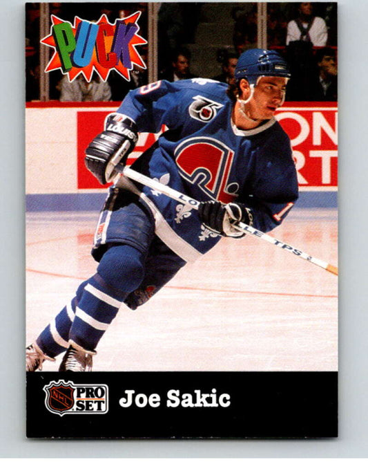 1991-92 Pro Set Puck Candy #23 Joe Sakic  Quebec Nordiques  V54631 Image 1
