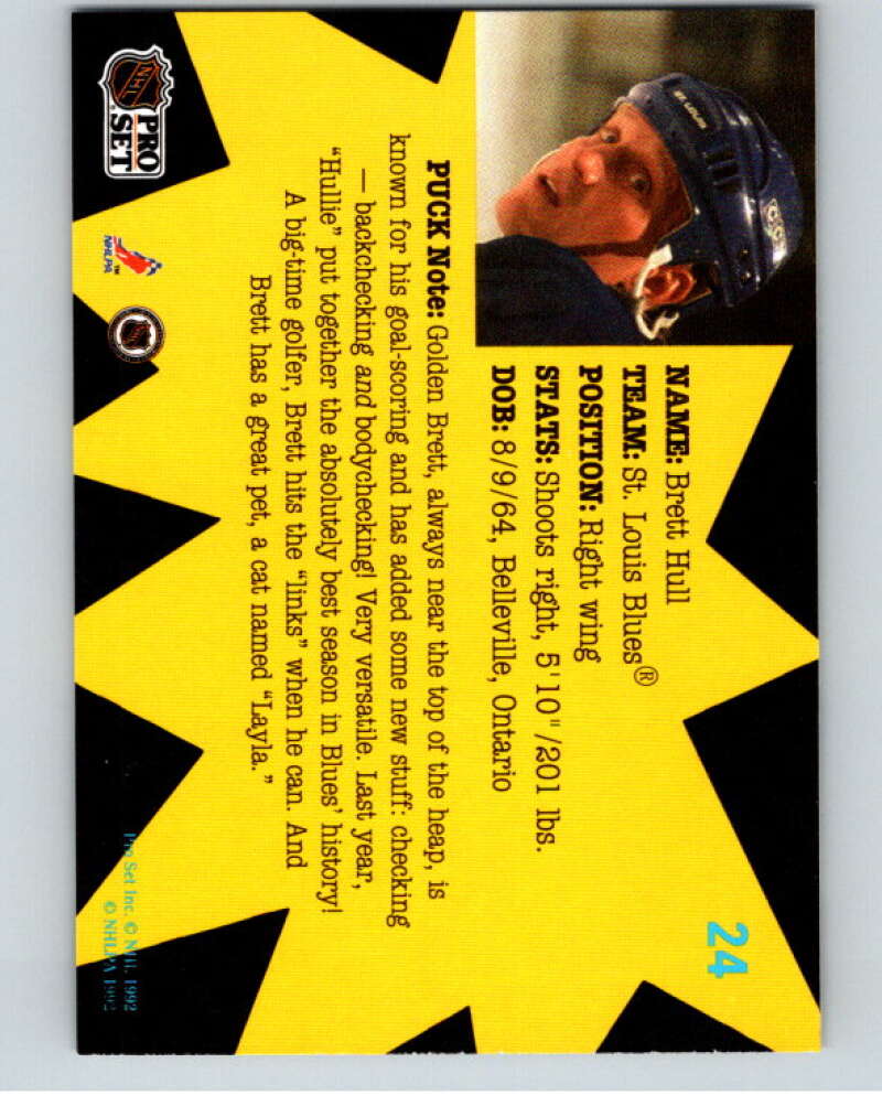 1991-92 Pro Set Puck Candy #24 Brett Hull St. Louis Blues V54639 Image 2