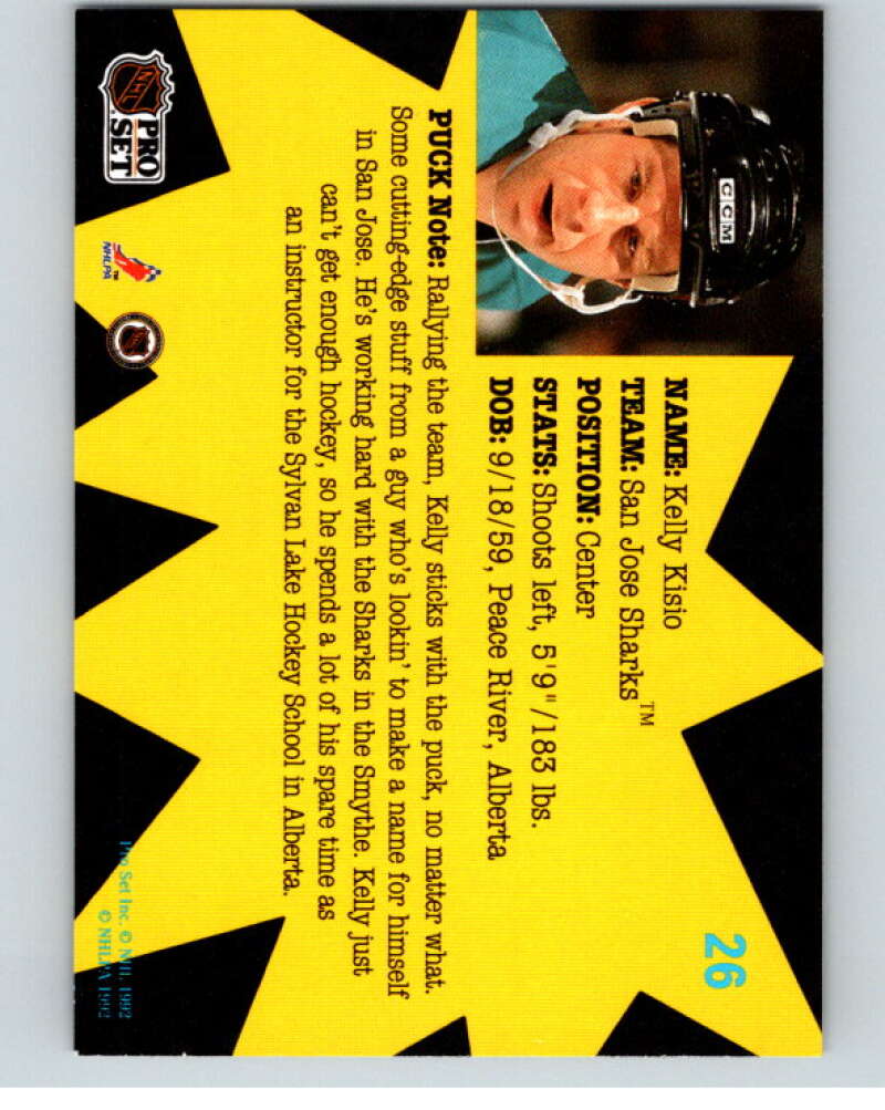 1991-92 Pro Set Puck Candy #26 Kelly Kisio V54643 Image 2