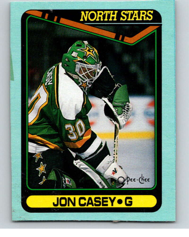 1990-91 O-Pee-Chee Box Bottoms #B Jon Casey V54676 Image 1