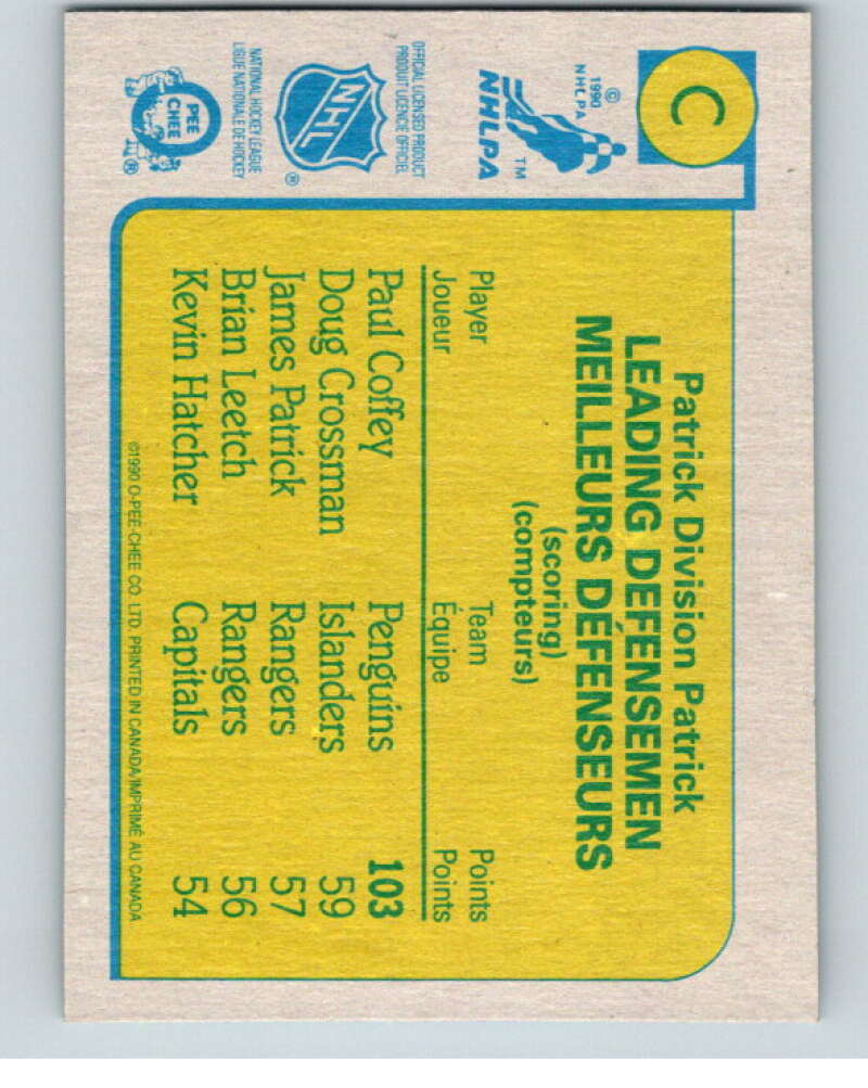 1990-91 O-Pee-Chee Box Bottoms #C Paul Coffey V54680 Image 2