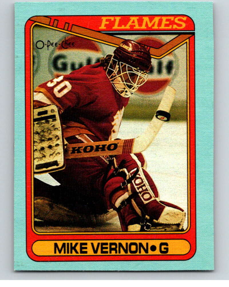 1990-91 O-Pee-Chee Box Bottoms #L Mike Vernon V54693 Image 1