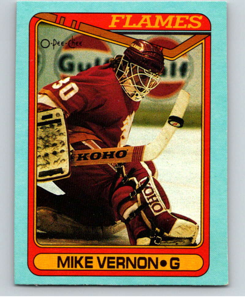 1990-91 O-Pee-Chee Box Bottoms #L Mike Vernon V54694 Image 1