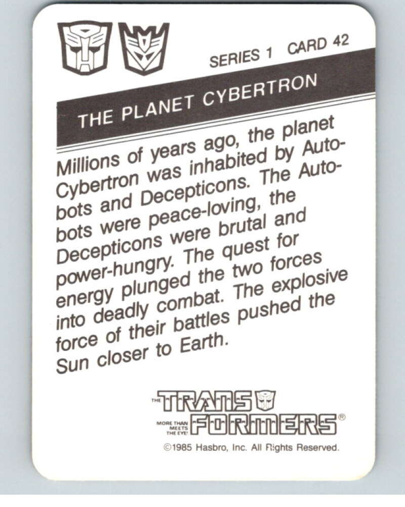1985 Hasbro Transformers #42 The Planet Cybertron   V54743 Image 2