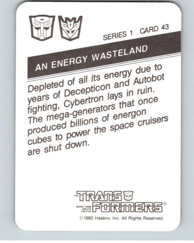 1985 Hasbro Transformers #43 An Energy Wasteland V54744 Image 2