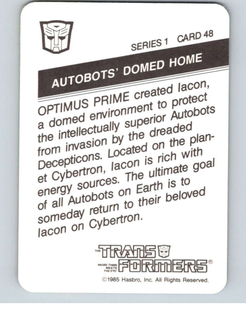 1985 Hasbro Transformers #48A Autobots Domed Home V54746 Image 2