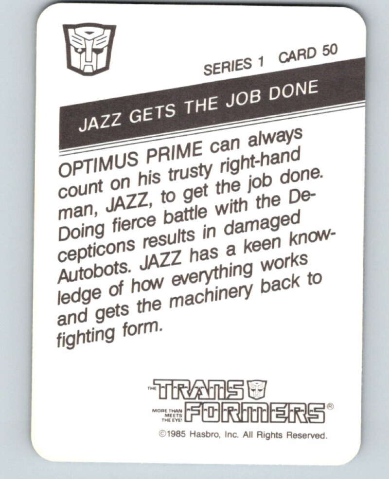 1985 Hasbro Transformers #50 Jazz Gets the Job Done V54747 Image 2