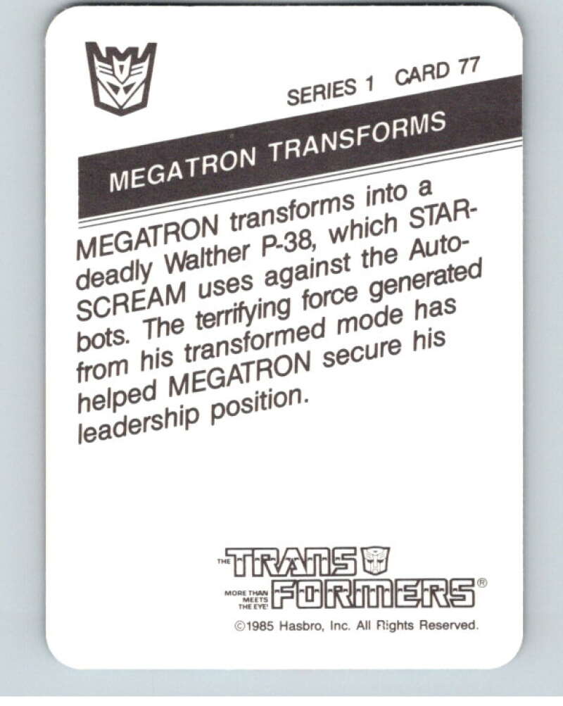 1985 Hasbro Transformers #77 Megatron Transforms V54752 Image 2