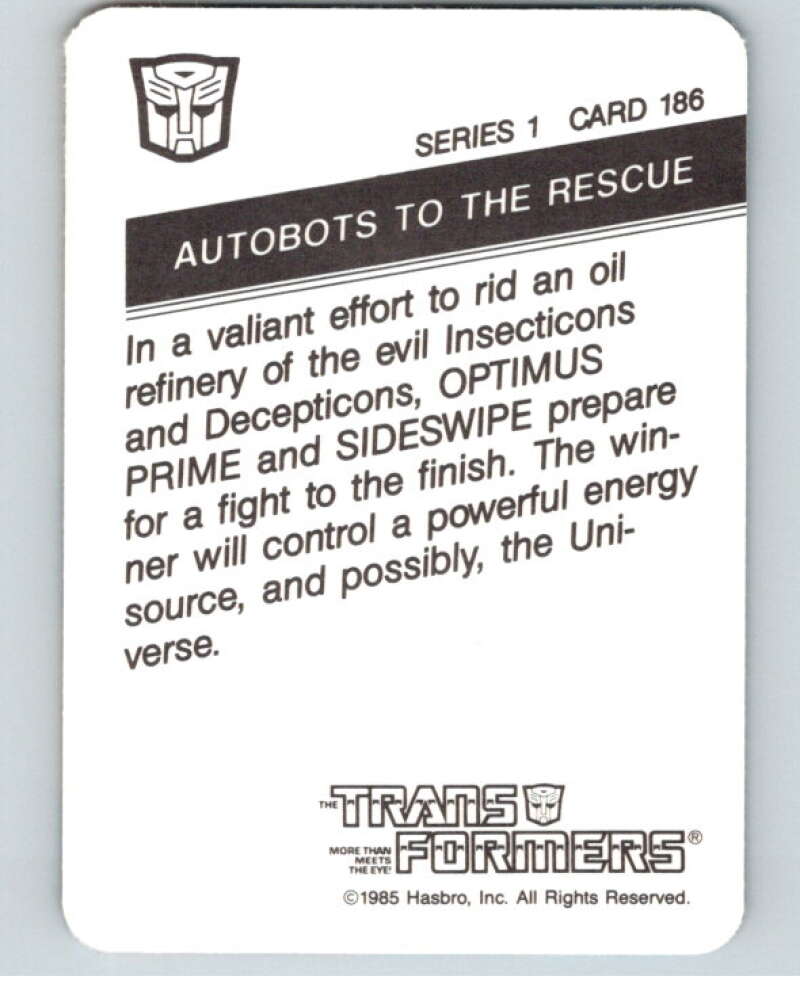 1985 Hasbro Transformers #186 Autobots to the Rescue V54789 Image 2