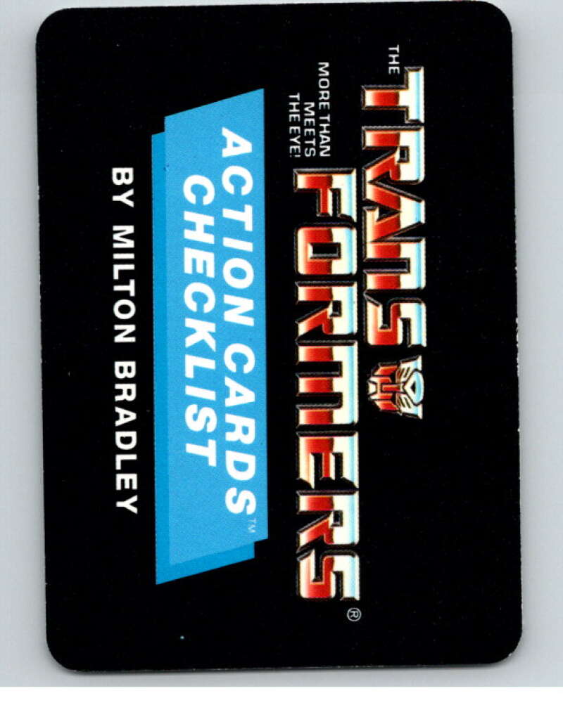 1985 Hasbro Transformers #192 Checklist V54793 Image 1