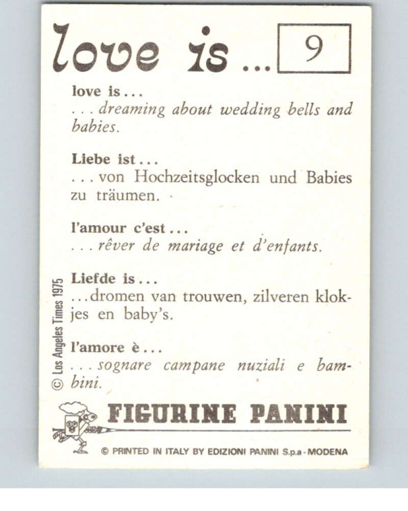 1977 Italy Panini Love Is... Albulm Sticker #9 - V54794 Image 2