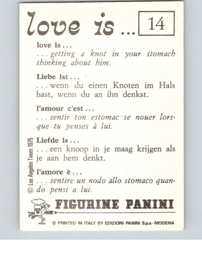 1977 Italy Panini Love Is... Albulm Sticker #14 - V54798 Image 2