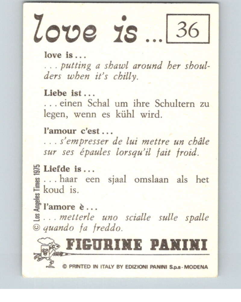 1977 Italy Panini Love Is... Albulm Sticker #36 - V54804 Image 2